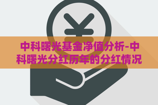 中科曙光基金净值分析-中科曙光分红历年的分红情况  第1张