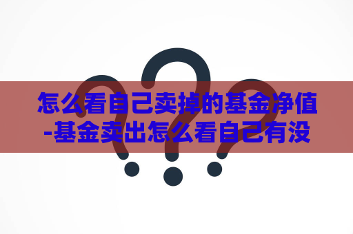 怎么看自己卖掉的基金净值-基金卖出怎么看自己有没有赚的  第1张