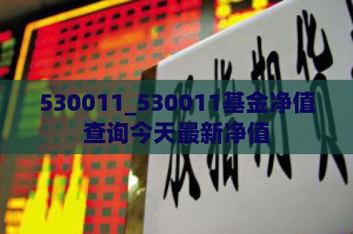 530011_530011基金净值查询今天最新净值  第1张