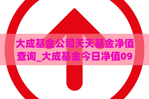 大成基金公司天天基金净值查询_大成基金今日净值0900001