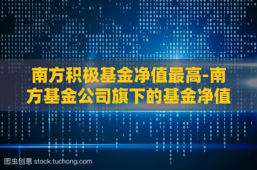 南方积极基金净值最高-南方基金公司旗下的基金净值