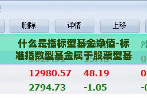 什么是指标型基金净值-标准指数型基金属于股票型基金吗