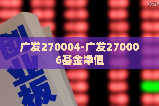 广发270004-广发270006基金净值  第1张