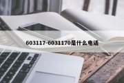 603117-6031170是什么电话