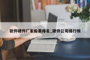 软件硬件厂家股票排名_硬件公司排行榜