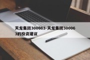 天龙集团300063-天龙集团300063的投资建议