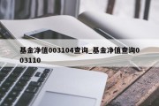 基金净值003104查询_基金净值查询003110