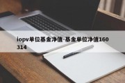 iopv单位基金净值-基金单位净值160314