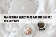 万向钱潮股份有限公司-万向钱潮股份有限公司是做什么的