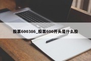 股票600386_股票600开头是什么股