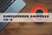 贵州哪家在研究新冠疫苗_贵州的新冠疫苗多少钱一支