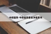 中欧趋势-中欧趋势基金净值查询