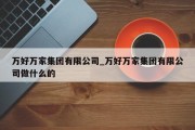 万好万家集团有限公司_万好万家集团有限公司做什么的