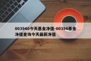 003940今天基金净值-00394基金净值查询今天最新净值