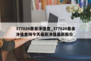 377020基金净值查_377020基金净值查询今天最新净值最新股价