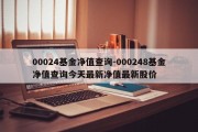 00024基金净值查询-000248基金净值查询今天最新净值最新股价