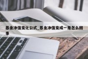 基金净值变化公式_基金净值变成一是怎么回事