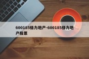 600185格力地产-600185格力地产股票