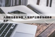 人保精选基金净值_人保资产公募基金成绩单出炉