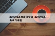 270002基金净值今日_270006基金今日净值