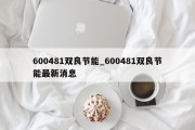 600481双良节能_600481双良节能最新消息