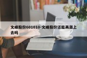 文峰股份601010-文峰股份还能再涨上去吗