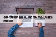 各银行理财产品比较_银行理财产品比较基准收益降低