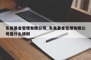 东吴基金管理有限公司_东吴基金管理有限公司是什么级别