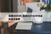 股票000540_股票000540中天金融是否复牌