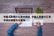 中国人民银行汇率中间价_中国人民银行汇率中间价哪里可以查询