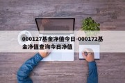 000127基金净值今日-000172基金净值查询今日净值