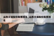 山西汾酒股份股票排名_山西汾酒股份股票排名