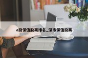 a股保值股票排名_深市保值股票