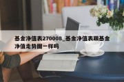 基金净值表270008_基金净值表跟基金净值走势图一样吗