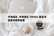 中海成长_中海成长 398001 基金净值查询诺安股票