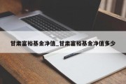 甘肃富裕基金净值_甘肃富裕基金净值多少