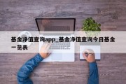 基金净值查询app_基金净值查询今日基金一览表