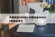 中银绒业000982-中银绒业000982最低在多少