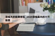 涨幅大的股票排名_2020涨幅最大的十只股票